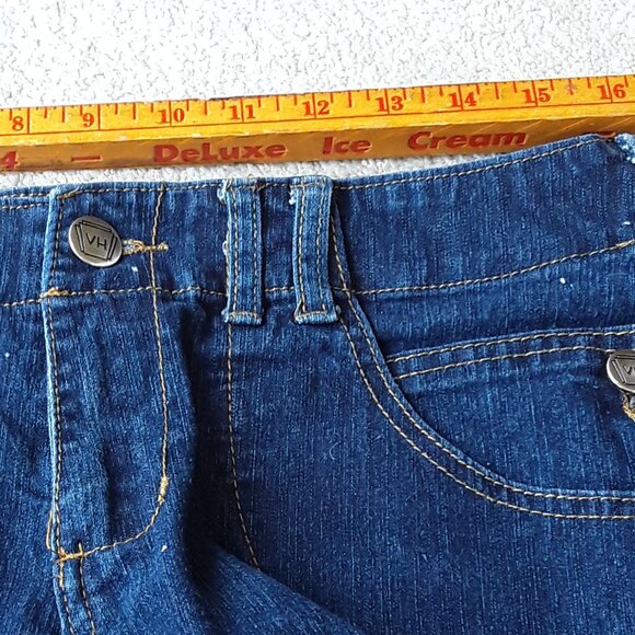 NWOT:  VINTAGE HARLEM Stretch Navy Denim Embellished "Short Pants" - Picture 3 of 8